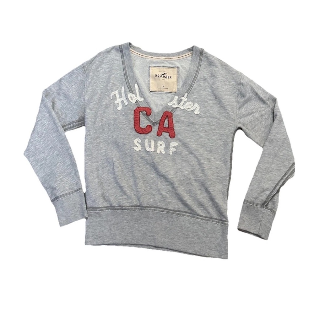 Vintage Hollister California Surf Y2K  Sweatshirt V Neck Womens Size Medium